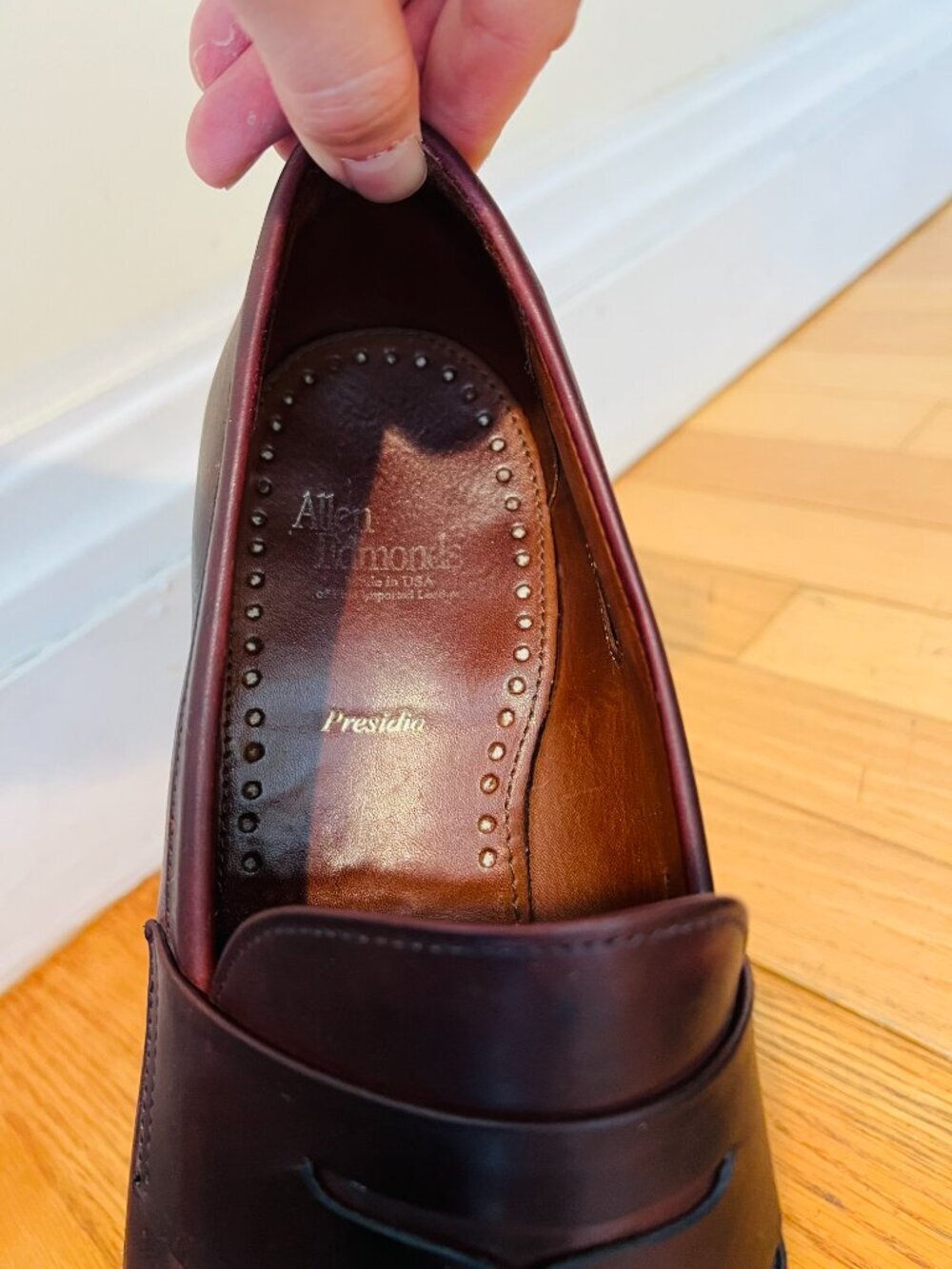 Allen Edmonds 3872 Presidio Oxblood Leather Slip On Penny Loafer Men's 10.5 D - Picture 10 of 16